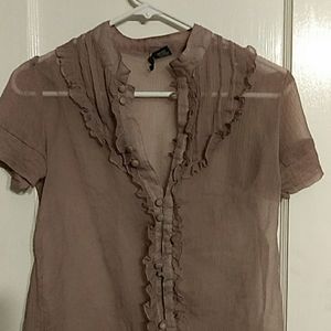 Passport womans size small sheer lavender blouse